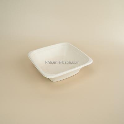 China Compostable Biodegradable Within 90 Day Disposable Square Bagasse Paper Bowl Sugar Cane Square Paper Salad Bowl 24oz 32oz 40oz for sale