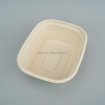 China Compostable Biodegradable Within 90 Container Biodegradable Square Takeout Paper Food Bowl Rectangular Salad Bowl for sale