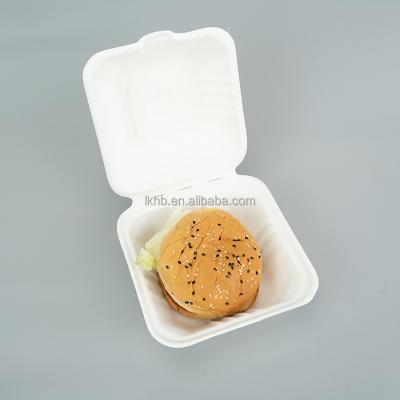 China Eco-Friendly Sugarcane Biodegradable Bagasse Hamburger Hamburger Box Waterproof Paper Folders Accept CN; ANH LVKANG customized size for sale