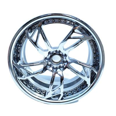 China Aluminum Alloy 20x9.0 Inch 2 Piece Style Water Chrome Aftermarket Wheel Rim for sale