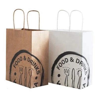 China Recyclable Customized Thin Bag White Cowhide Portable Paper Kraft Paper Printing Clothing Cake Paper Bag for sale