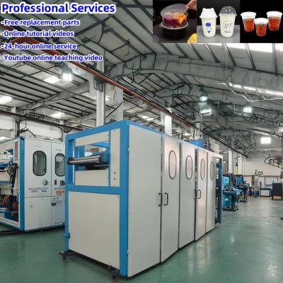 China Used plastic thermoforming machine ice cup production line  ice cream pp cup iced coffee plastic cups  making machine for sale