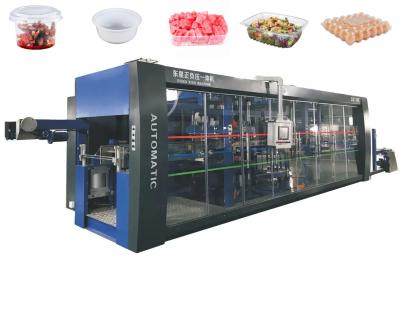 China Used fully automatic egg tray making machine plastic food container making machine 3 station plastic thermoforming machine for sale