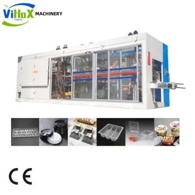 China Used fully automatic disposable thermocol lunch box machine pet egg tray machine three-station thermoforming machine for sale