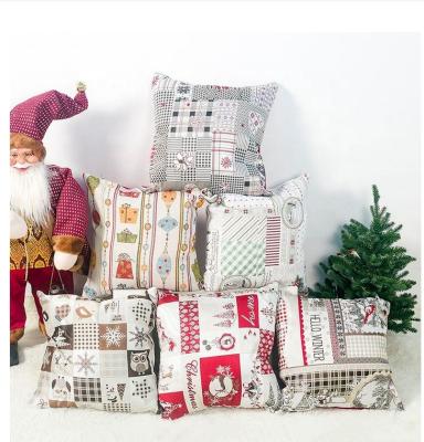 China Wholesale Fabric Christmas Snowman Cushion Cover Christmas Decor Pillow Cover for sale