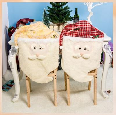 China Decorative Cartoon Santa Design Chair Back Covers Christmas Wholesale Good Quality Fabric for sale