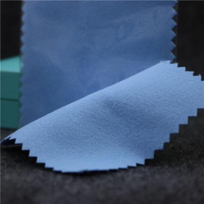 China Microfiber (Custom Logo Mini Micro Suede Silver Fiber Jewelry Polishing Cloth Blue for sale