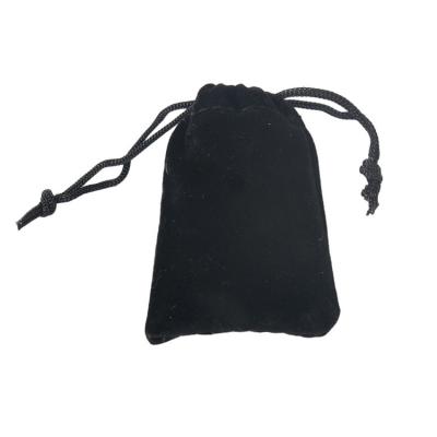 China Soft Black Jewelry Large Custom Printed Logo Velvet Pouch for sale