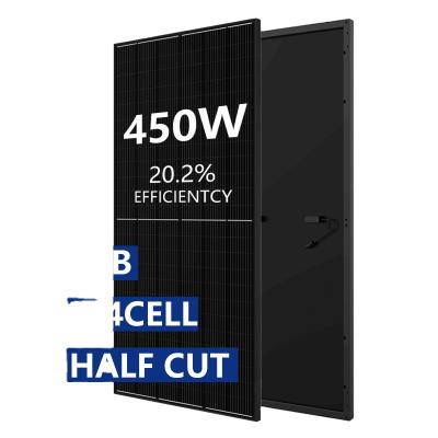 China Suit for Inverter All Black Solar Panel 450w 550W Solar Panel 450w 550w JA Half Cells Solar Power Inverter for sale