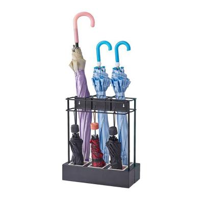 China New OGJ 2022 Viable Metal Umbrellas Storage Rack Display Stand Office Hotel Indoor Umbrella Rack for sale