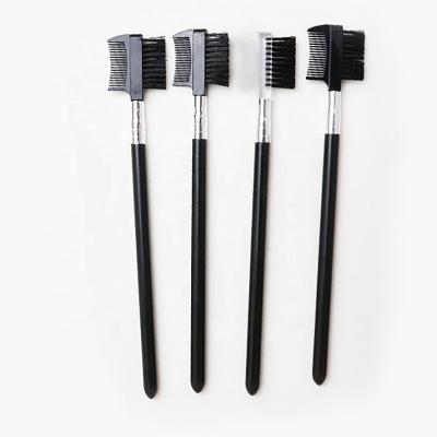 China Angular Blush Beauty Eyebrow Affordable Dual Use Eyelash Brushes Pro Black Wholesale Single Eye Makeup Brush for sale