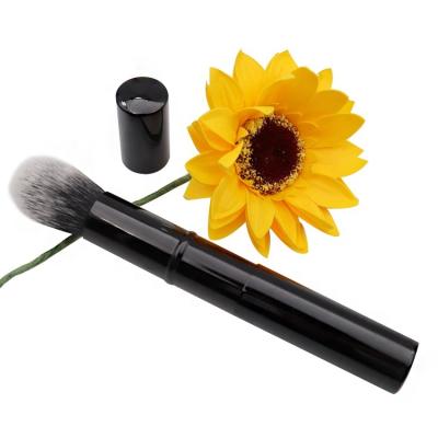 China Hot Selling Smudge Brush Single Plastic Makeup Tool Loose Powder Blush Nylon Stiffens Portable Tube Type Makeup Brush for sale