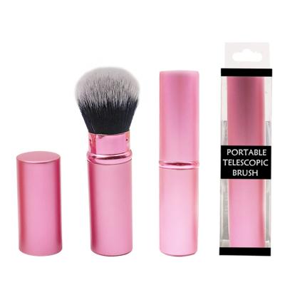 China Retractable Smudge Brush Kabuki Cosmetics Makeup Sweep Telescopic Portable Soft Powder Wholesale Make Up Brush With Cap for sale