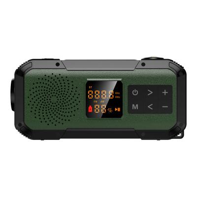 China LCD Display Emergency Portable AM/FM Radio Hand Crank Radio with Bright Flashlight SOS Alarm and 2000mAh Power Bank FM Digital Radio for sale