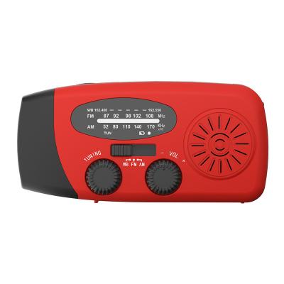 China Outdoor Backup Multifunctional FM AM Radio Emergency Operated Portable AM ​​FM Solar Hand Crank Radio with Flashlight English for sale