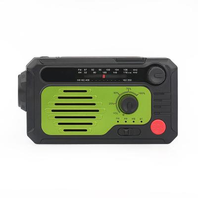 China Bluetooth V5.0 Emergency Flashlight Hand Crank Radio Survival SOS Solar Time Radio For Reading Light for sale