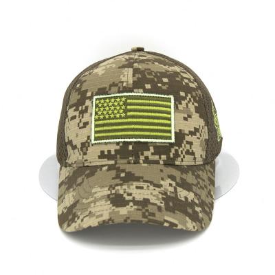 China Polyester 100% Mesh Trucker Hat, Custom Trucker Hats, Olive Green Trucker Hat America Flag Camouflage Trucker Hat for sale