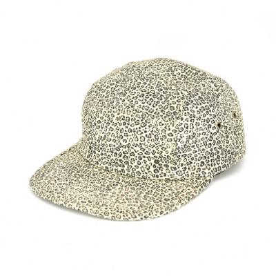 China Leopard Print Flat Brim Snapback 5 Panel Hat Cap COMMON for sale