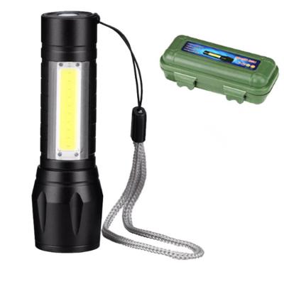 China Hot Sale Portable Mini COB Aluminum Tactical Torch Zoomable LED USB Camping Waterproof Rechargeable Flashlight for sale