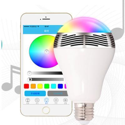 China Dimmable Dimmable LED Speaker E27 10W BT Light Bulb Music Light 24 LED Head Remote Control Bulb BT Color Changing RGB Light Bulb for sale