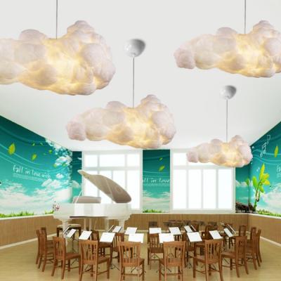 China Residential Modern Polymer Material Cloud Chandelier Light White Pendant Hanging Lamp For Dining Room for sale