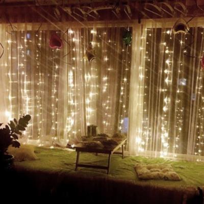 China Twinkle Led Curtain Light 3*3m 300 LED Window Curtain String Light for Wedding Party Garden Bedroom Wall Outdoor Indoor Decorations for sale