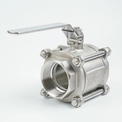 China General Stainless Steel 304/316 High Pressure 3pc 1 Inch Water Pressure Ball Valve With Lock for sale