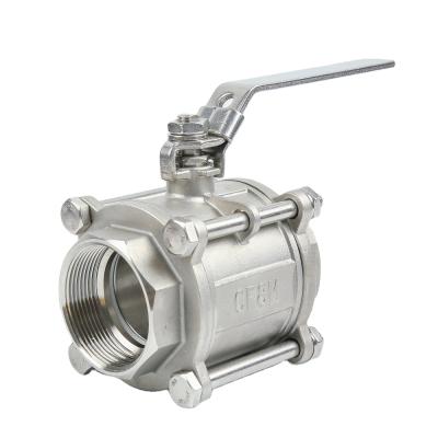 China General Stainless Steel 304/316 High Pressure 3pc 1 Inch Water Pressure Threaded Ball Valve With Lock for sale