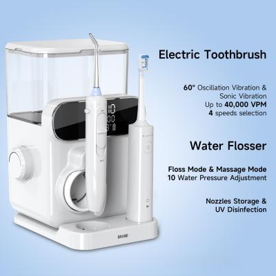 China Electric Oral irrigator 1000ml Capacity 2 IN 1 Countertop Water Flosser with Toothbrush Combination for sale