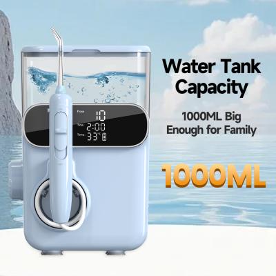 China Family Water Flosser Big Capacity 1000ml IPX5 Oral Irrigator Rechargeable Tooth Clean Electric Counter Water Flosser for sale