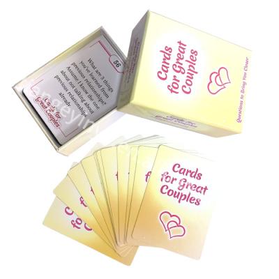 China Promotional Custom Logo Questions Card Game For Couples Card Game Gift / Closers Lovers for sale