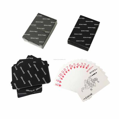 China Custom Printing High Quality 100% Black Plastic Playing Cards Plastic For Sale for sale