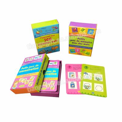 China Paper/Plastic/Thick Cardboard Custom Printing Different Themes Large Size Early Learning Memory Flash Cards For Kids for sale