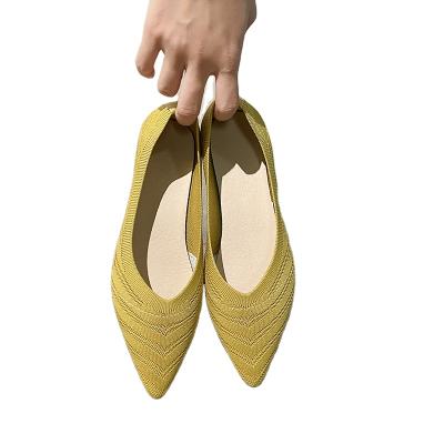 China 2022 Women Flat Summer Nude Shoe Pointed Toe Mesh Heels Flat Shoes Ladies Outdoor for sale