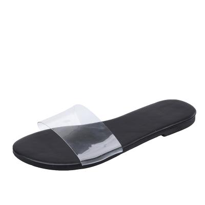 China Fashion trend flat transparent slippers home and outdoor use sandal two type can be customized wholesale for sale