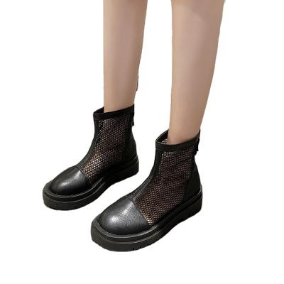 China Other 2022 Fashion Comfortable Ankle Boots For Women Platform Black Mesh Boots Flat Sandals for sale