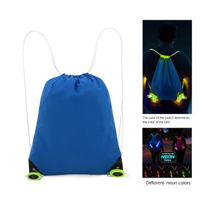 China Custom LED Logo Light LED Light Drawstring Bags Colorful Anti-theft Backpack Bags Sports Bags for sale