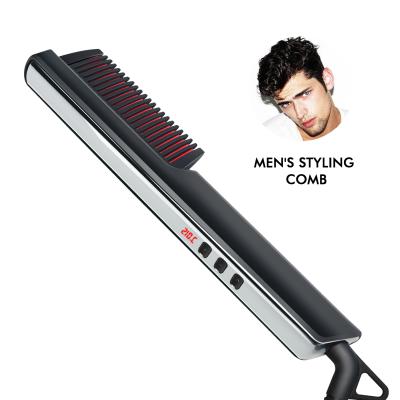 China Duct factory cheap price flat iron hair massage straighten electric comb straightener comb for men for sale