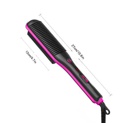 China Amazon Home Salon Use Hot Heat Rotating Hair Straightener Styling Comb Brush For Women for sale