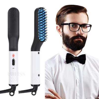 China Private Label Car Anti-Scald Hair Straightening Brush 2022 New Arrival Minn Beard Comb 3 in 1 Hair Straightener Brush for sale