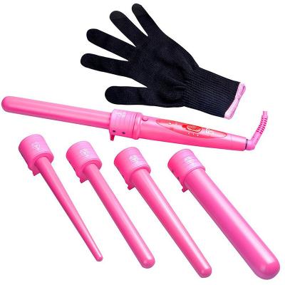 China Adjustable Heat Settings 5 ​​in 1 Professional Custom Hair Curler OEM LED Barrel Curling Iron Wand Set for sale