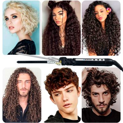 China Different Sizes Portable Hair Curler Magic Wand Magic Curling Iron 9mm Mini Wave Hair Beachwaver Rotate For Men for sale