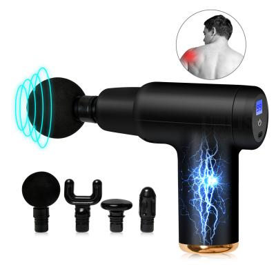 China Mini Percussion Massage Gun Massage Gun Muscle 6 Speeds Positioning Touch Screen Percussion LCD Display Massage Gun for sale