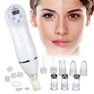 China Diamond Peeling Machine Facial Pore Acne Treatment Pen Vacuum Blackhead Removal Rechargeable Detergent Comedone Extractor for sale