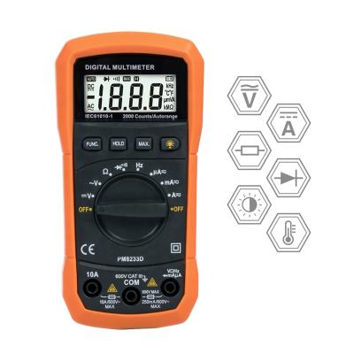 China BOSTEK PM8233D Smart AC 600V Voltage DC Multimeter LCD Digital Auto Ranging Multimeter with Hz Ohm Temperature Test PM8233D for sale