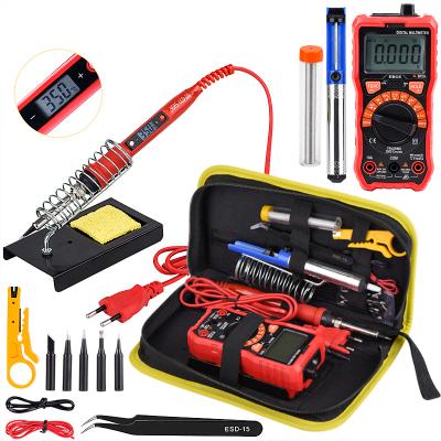 China Home Use BOSTEK Factory Price Soldering Iron Electric Welding Kit 80W Adjustable Temperature Welding Tool Kit With Digital Multimeter for sale