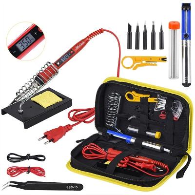 China Soldering Board BOSTEK 15 in 1 Iron Kit Adjustable Temperature Welding Rework Electric Soldering Tools 80W Soldering Iron Set for sale