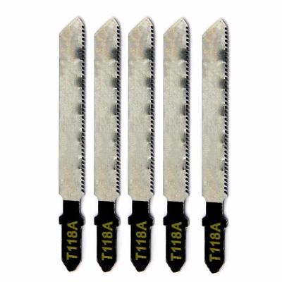 China High Quality Materials To Suit Different Purposes 5Pcs T118A Cut Off Serrated Blade Cutting Reciprocating Demolition Metal Hss Jig Saw Blades Set For Wood for sale