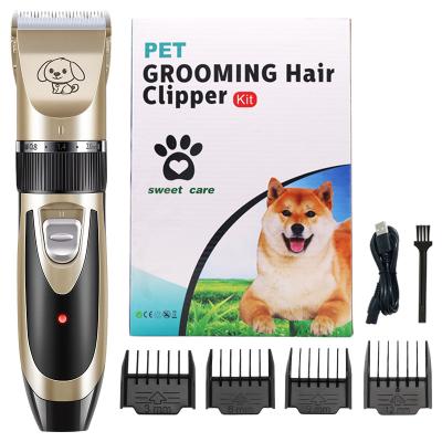 China Cordless Stocked Clippers Pet Dog Clippers Pet Grooming Kit Low Noise Dog Cats Hair Clippers for sale