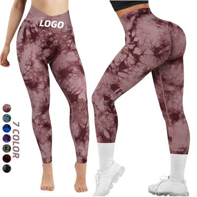 China Breathable Cross Waist Scrunch Butt Lift Leggings for Women Workout Yoga Pants Ruched Booty High Waist Seamless Leggings Compression Tights for sale